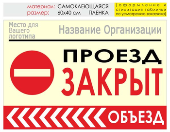 Информационный щит "объезд слева" (пленка, 60х40 см) t12 - Охрана труда на строительных площадках - Информационные щиты - . Магазин Znakstend.ru